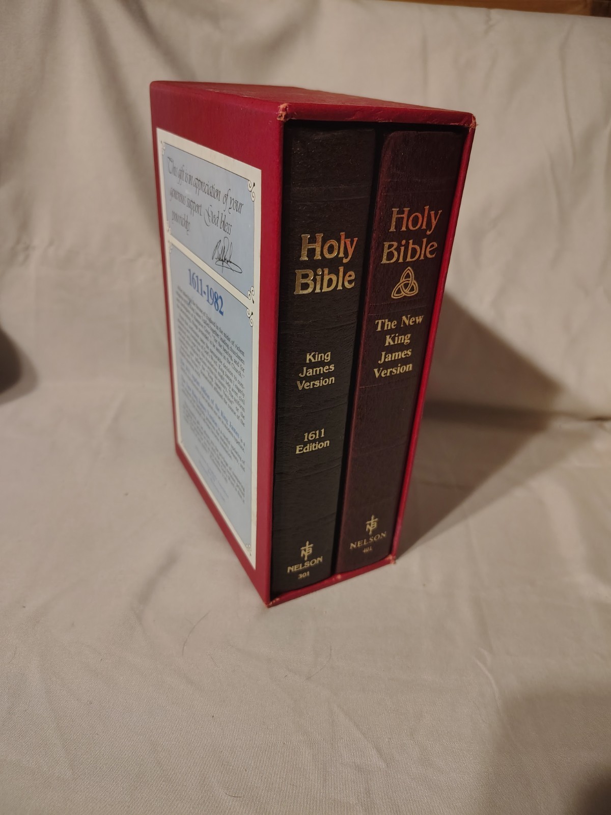Holy Bible 2 Vol King James Box Set 1611 Reprint New Version Billy Graham