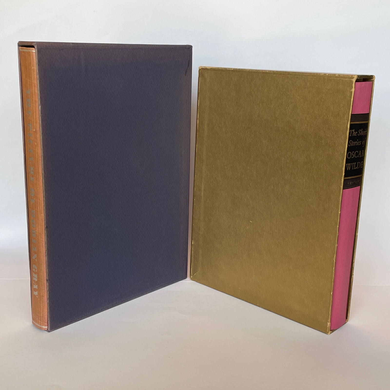 Oscar Wilde 2 Vols Heritage Press Picture Dorian Gray Short Stories HC Slipcase