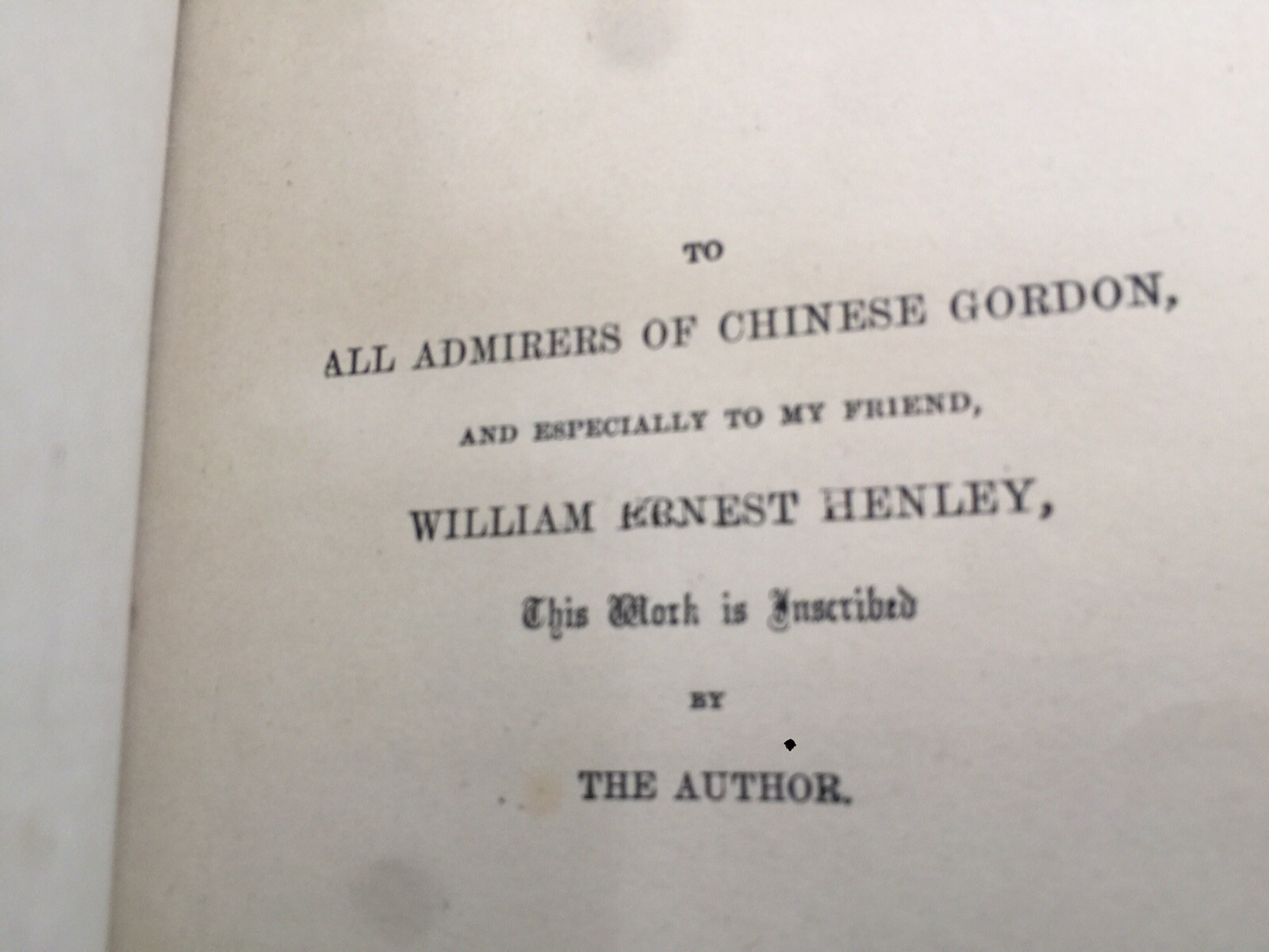 The Story Of Chinese Gordon by A. Egmont Hake (Inscribed Hardcover)
