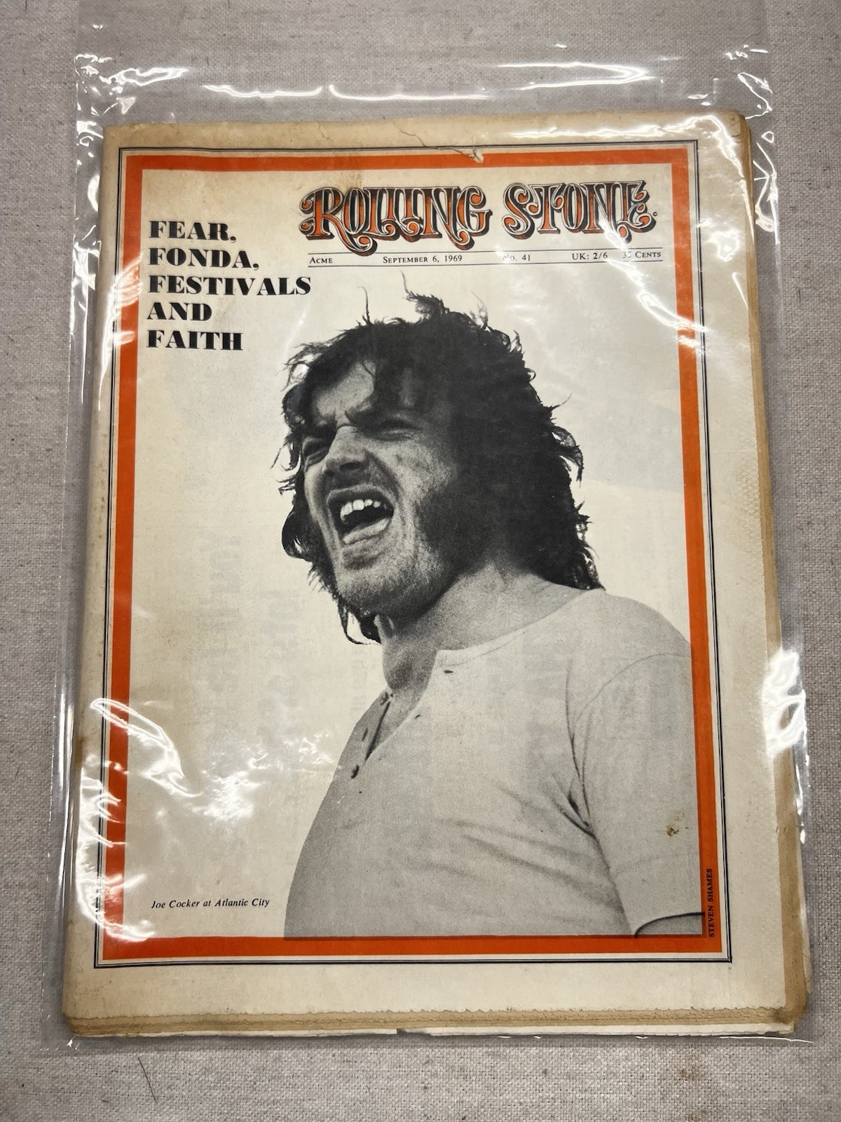 Rolling Stone Newspaper #41 Sept 6 1969 Joe Cocker Peter Fonda Vintage