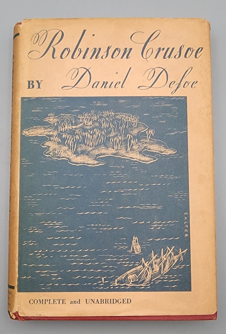 RARE Antique 1935 Robinson Crusoe Daniel Defoe George Salter DJ Uncut Coupon