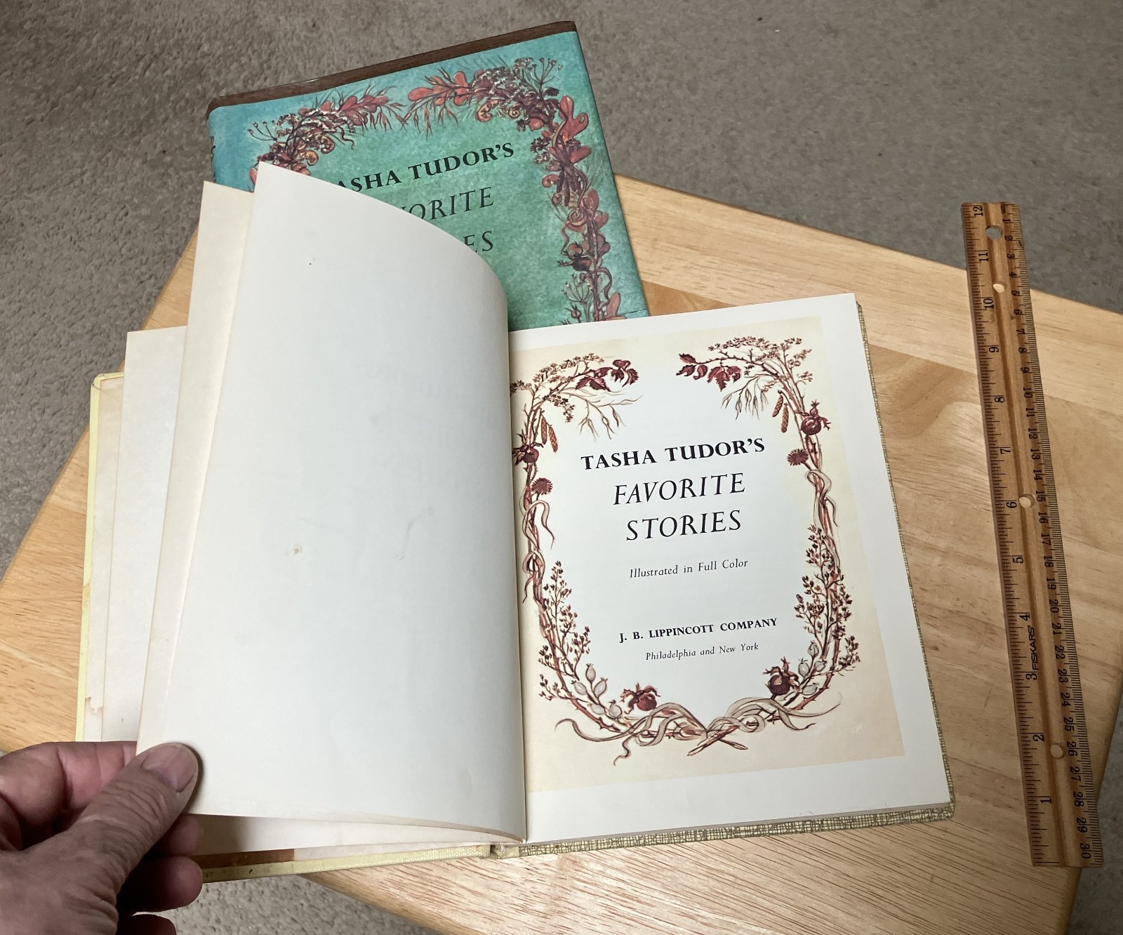 Tasha Tudor’s Favorite Stories First Edition 1965 HCDJ Lippincott ex-library