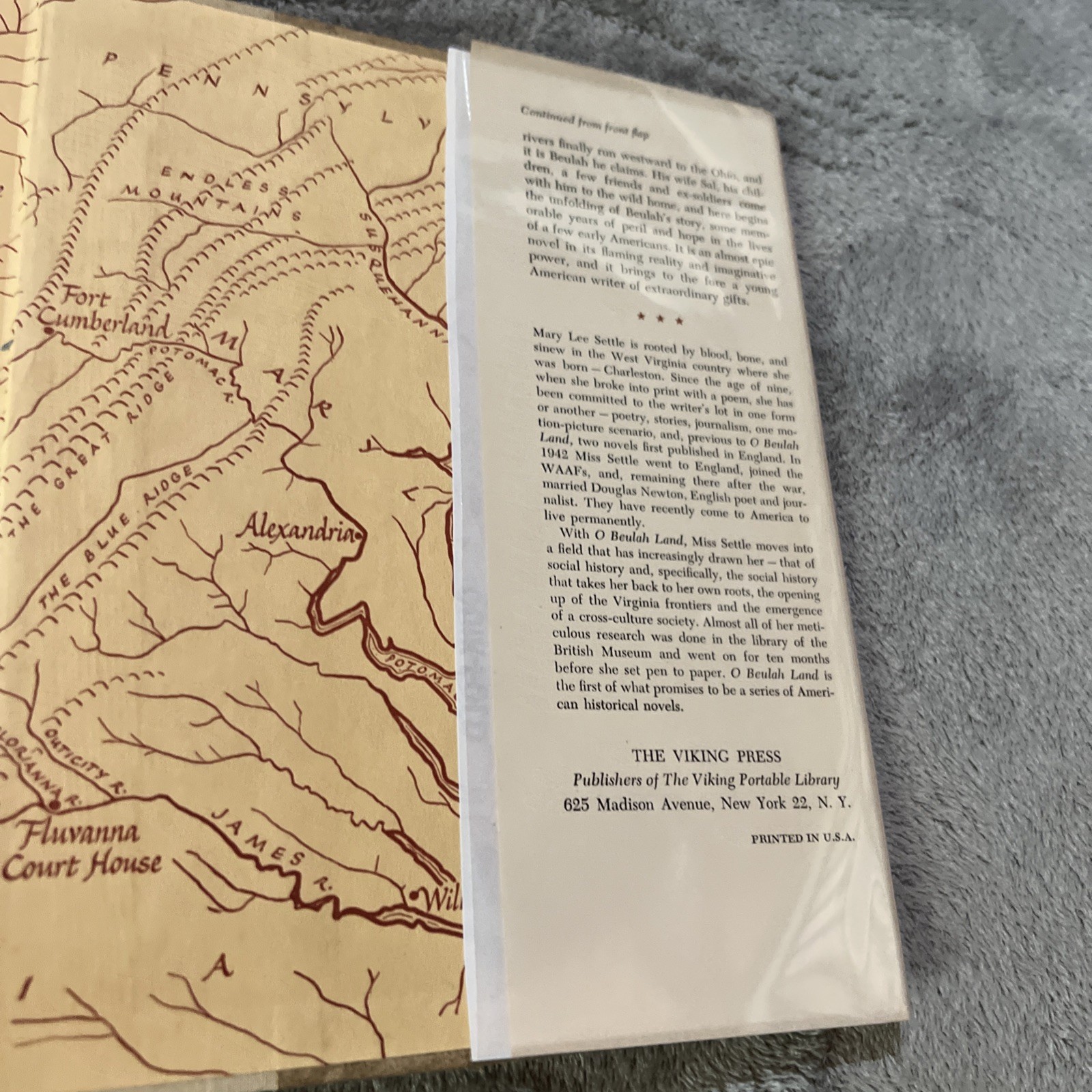Mart Lee Settle O BEULAH LAND First Edit 1st Print Novel Of Virginia Wilderness