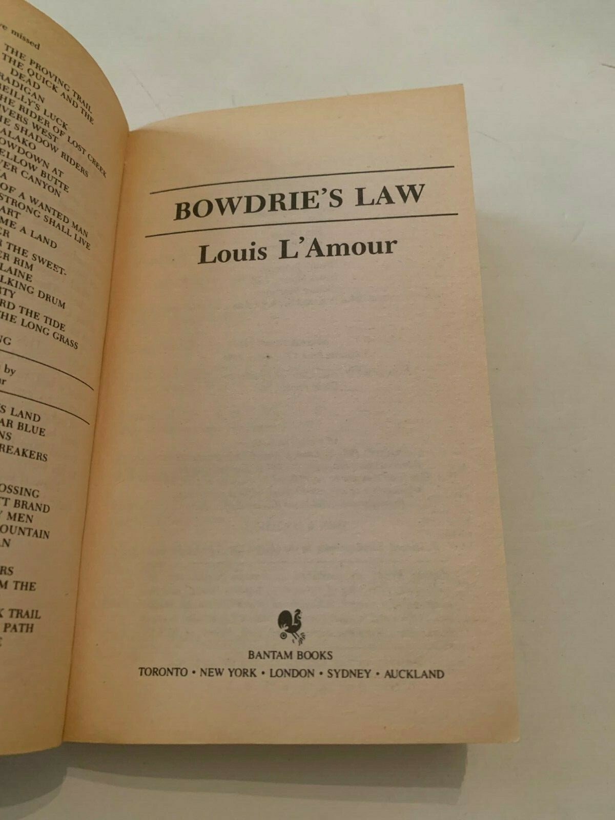1984 Bowdrie’s Law by Louis L’Amour Bantam Paperback