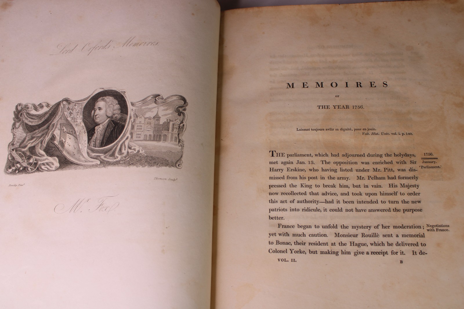 1822 2 Vol Memoirs Last 10 Years Reign George II Antique History Book Walpole