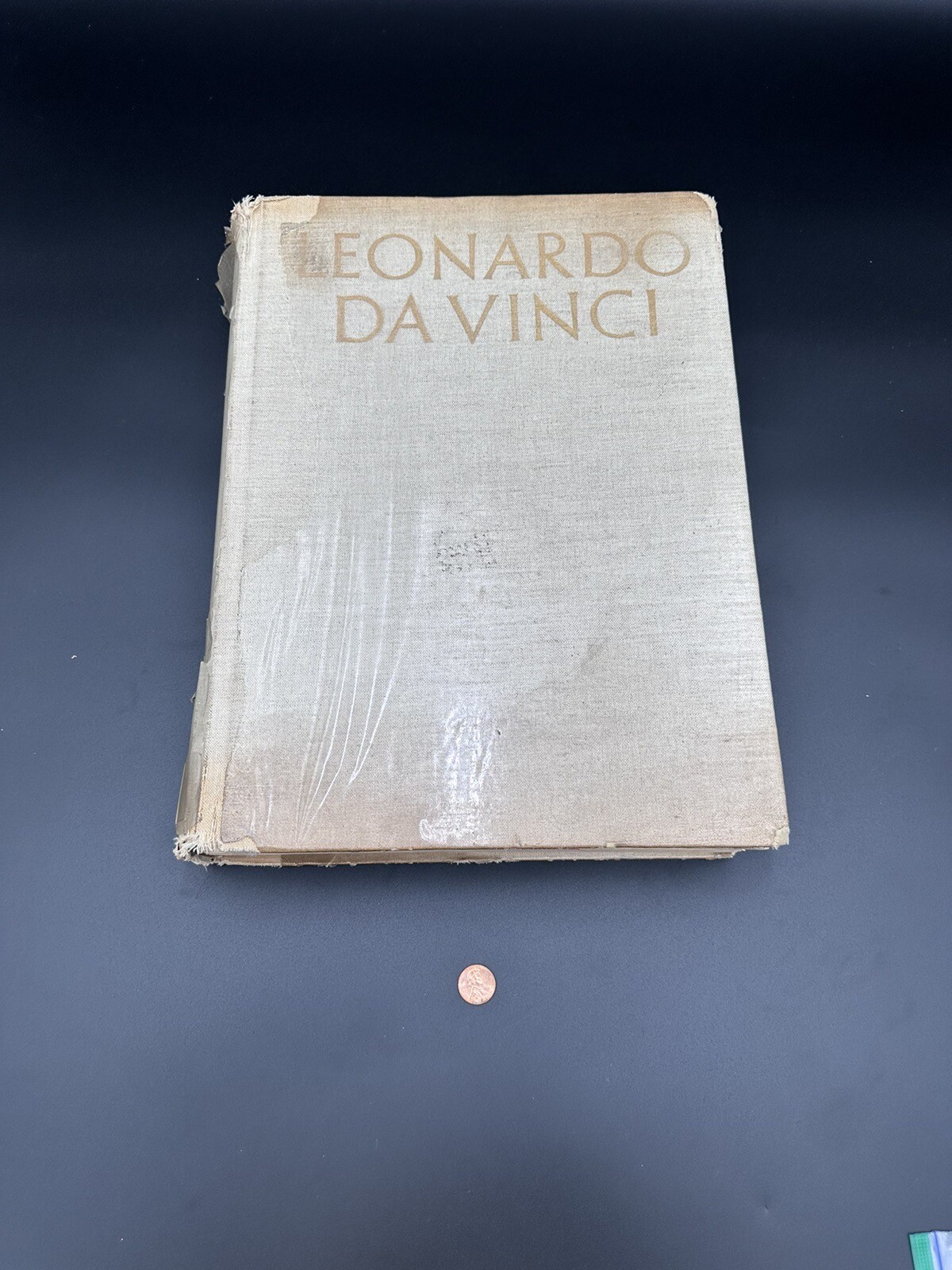 VTG 1956 Leonardo Da Vinci Art Coffee Table Book Large Hardcover Italy