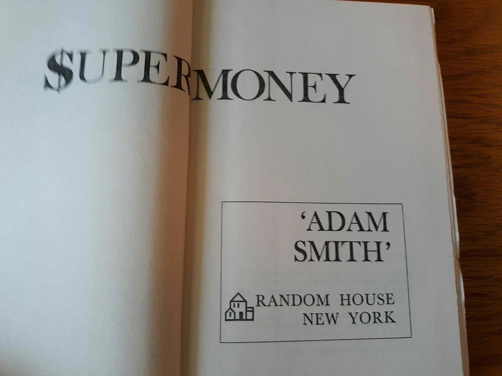 Supermoney by Adam Smith Hardcover Book Club Edition 1972 Dust Jacket