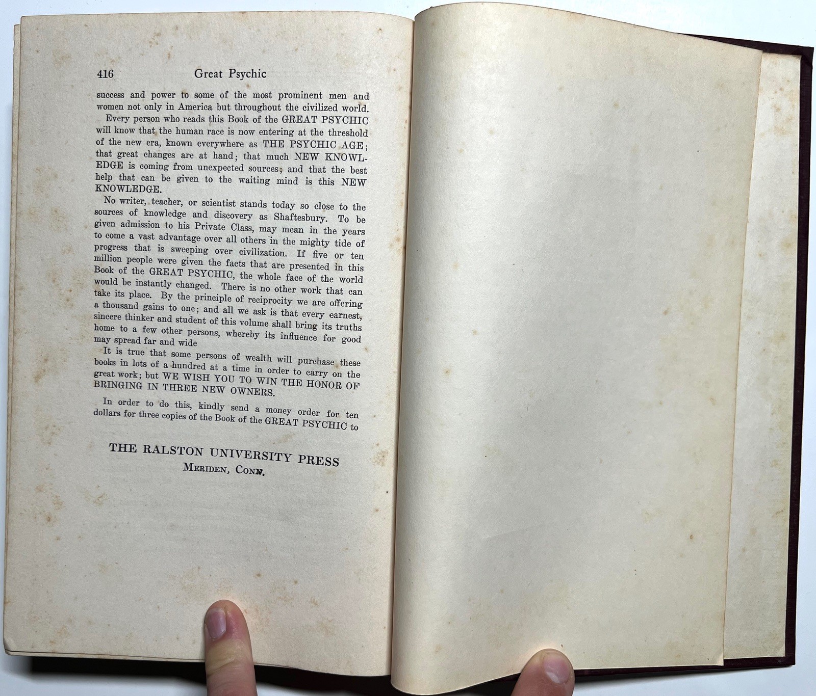 1925 GREAT PSYCHIC OCCULT TELEPATHY SHAFTESBURY PARAPSYCHOLOGY ETHER 1ST ED RARE