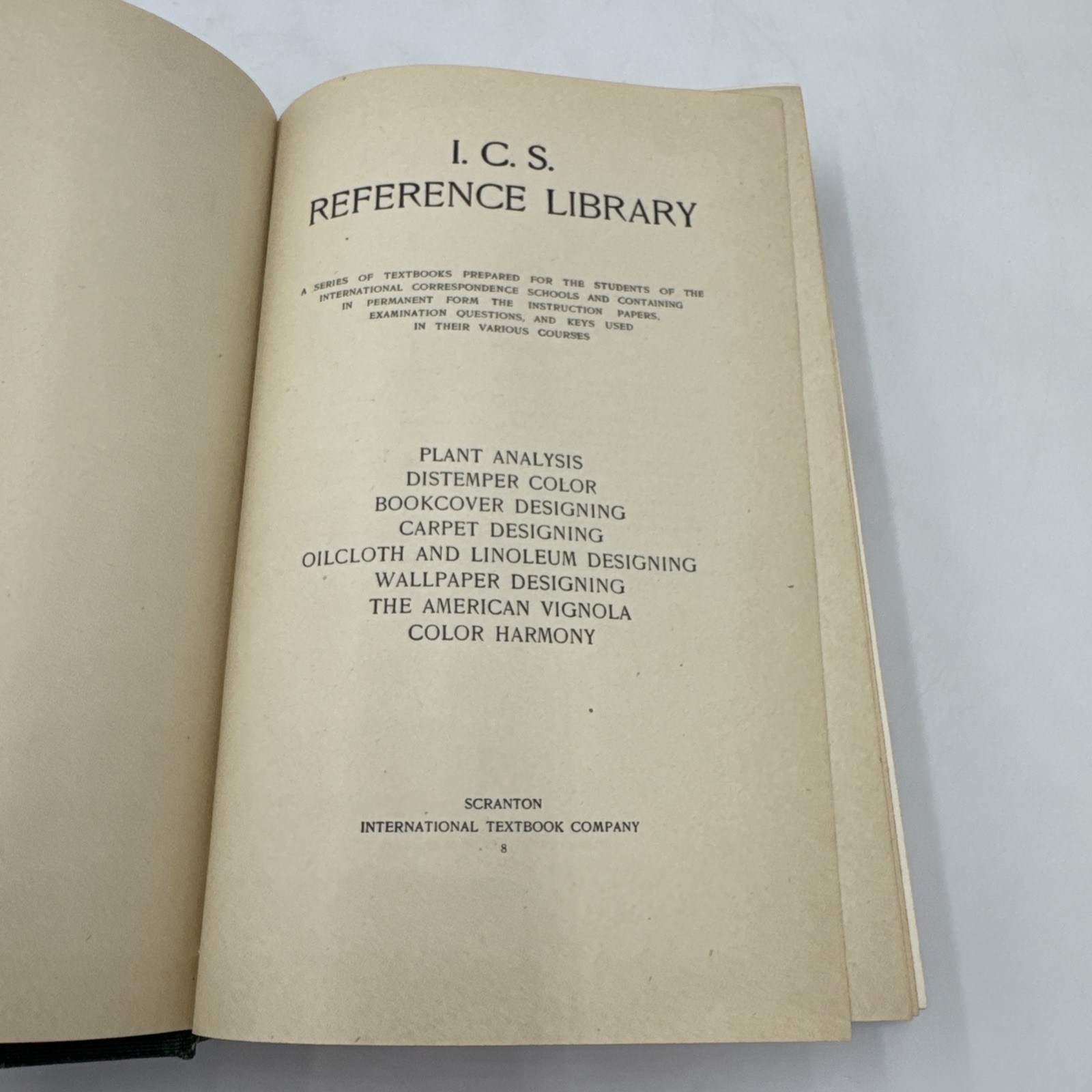 Antique 1905 ICS Reference Library Vol 8 Art Design Bookcover Carpet 1st Edition