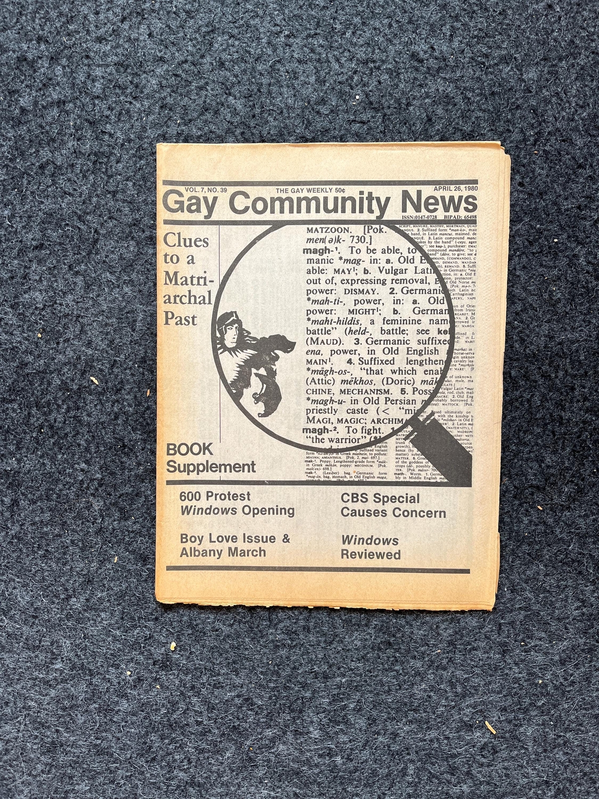 1980s LGBT Newspaper, LGBTQIA Memorabilia, Queer Gifts Artworks, Lesbian gift,