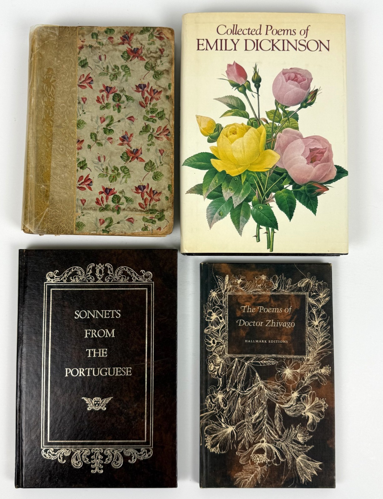 Classic Poetry Book Lot 4 Dickinson Browning Zhivago Antique Favorite Poems HC