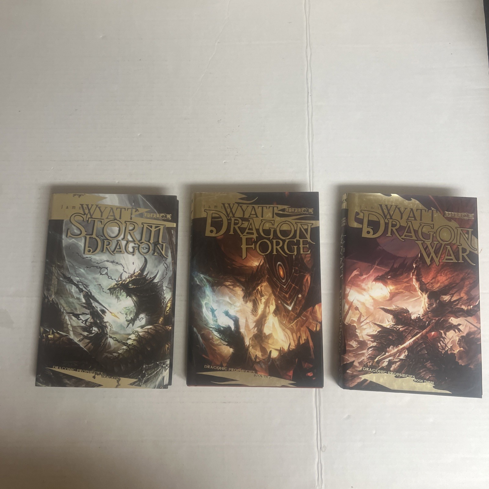 James Wyatt – Draconic Prophecies – 3 Vol Set – Dragon War – Storm – Force – 1st