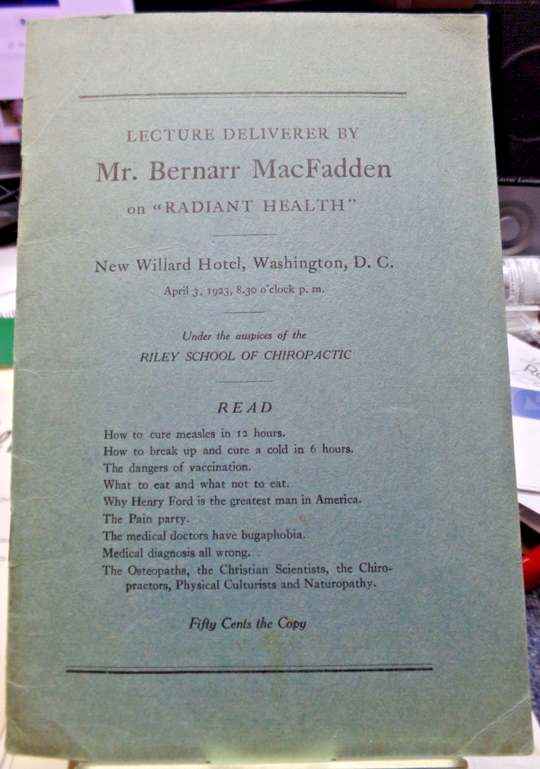 Bernarr Macfadden Father of Physical Culture 1923 Lecture On Radiant Health