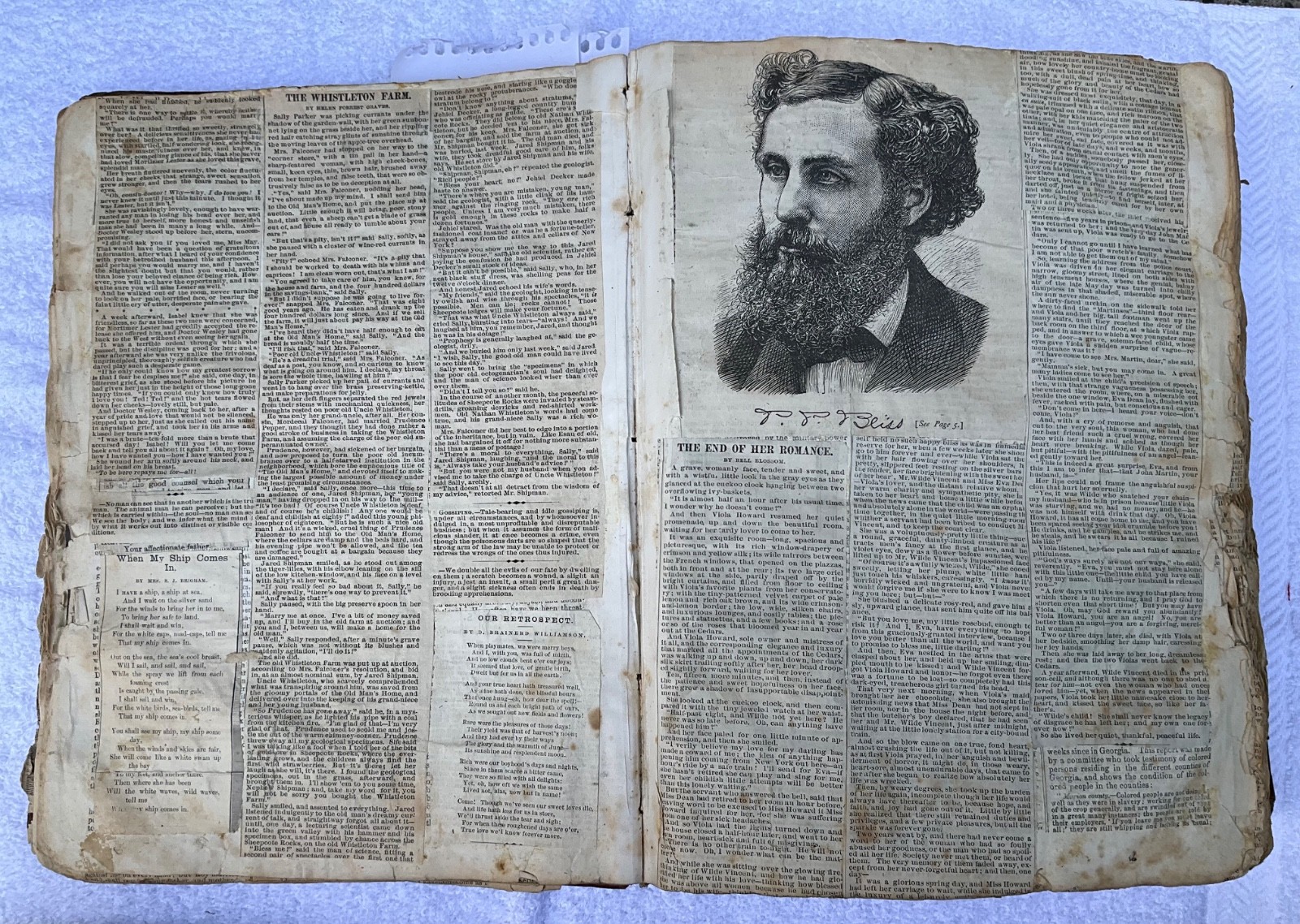 Antique Vintage 1870 Law Book w 1870-1880s Subscription Stories Pasted -Altered