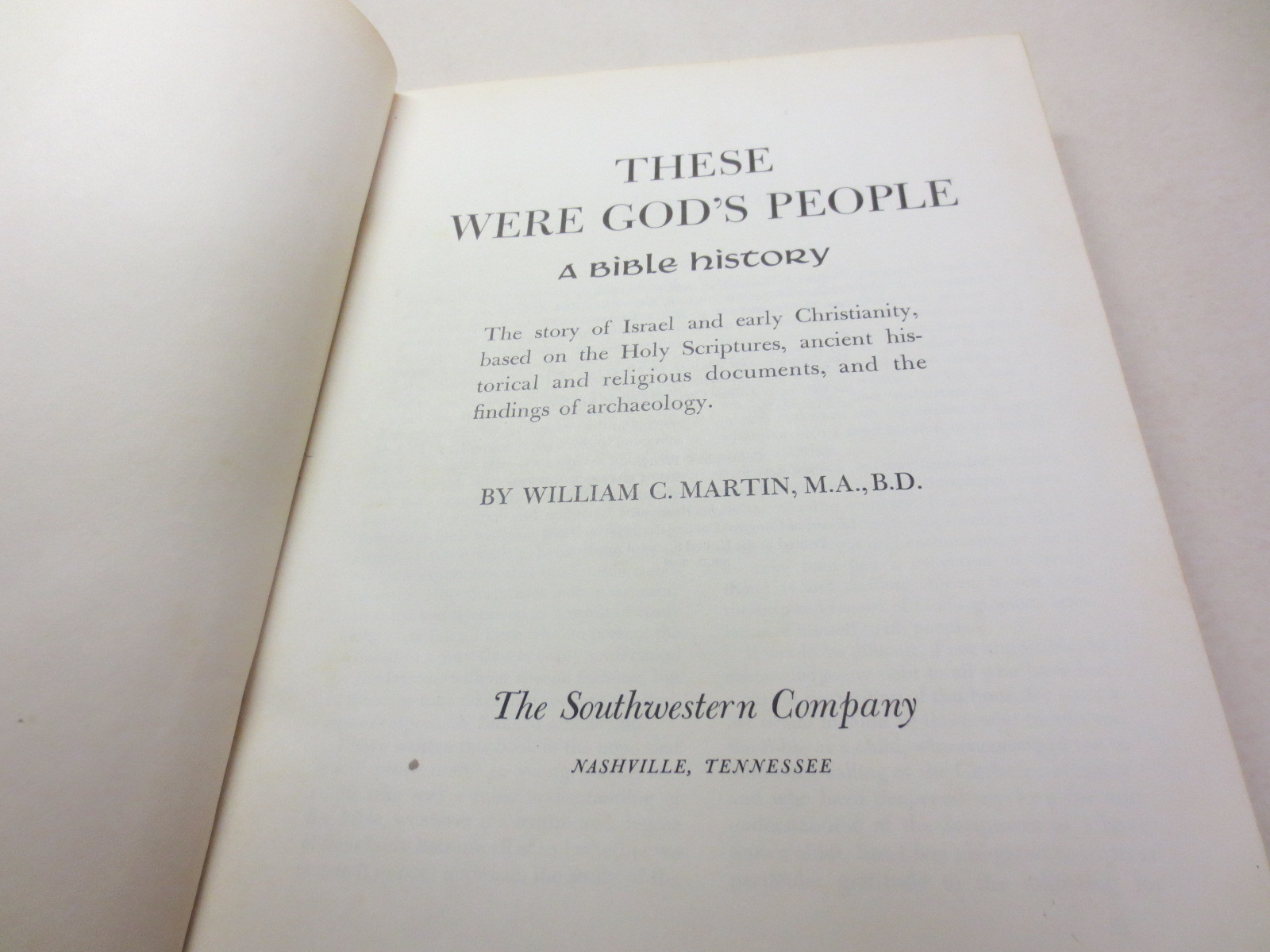 These Were God’s People a Bible History William C. Martin vintage 1966 hardcover