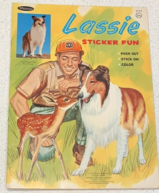 HTF Vintage Lassie Sticker & Activity Book Whitman 1966 Unused VGC