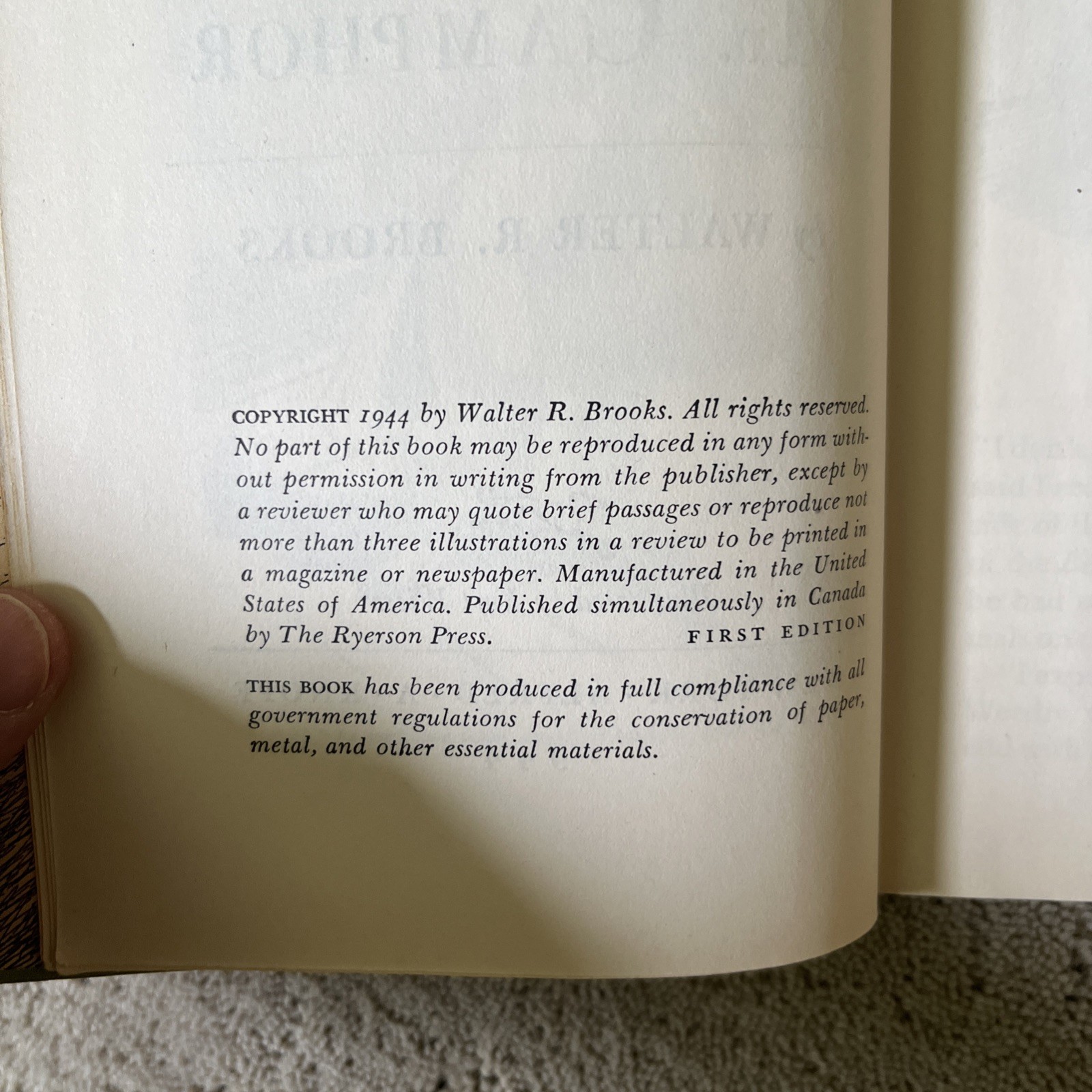 Freddy And Mr. Camphor, Walter Brooks. Knopf/Overlook 1944. First Edition.