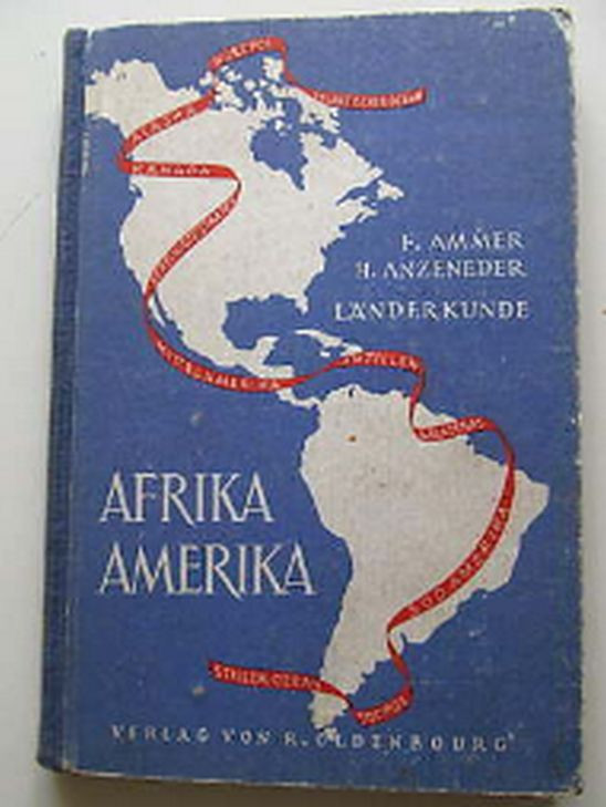 Old school subject book geography lessons geography of AFRICA + AMERICA