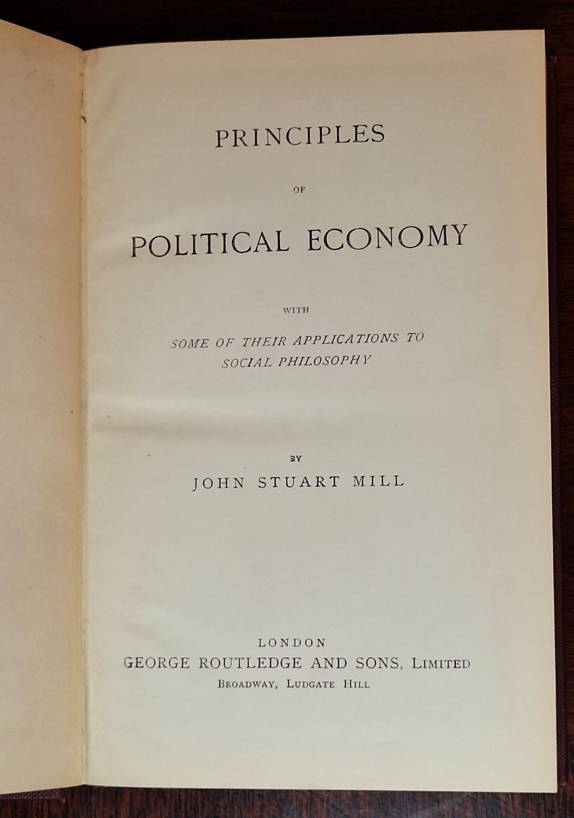 Principles Of Political Economy, John Stuart Mill, 1891, Gilt HC Book, Routledge