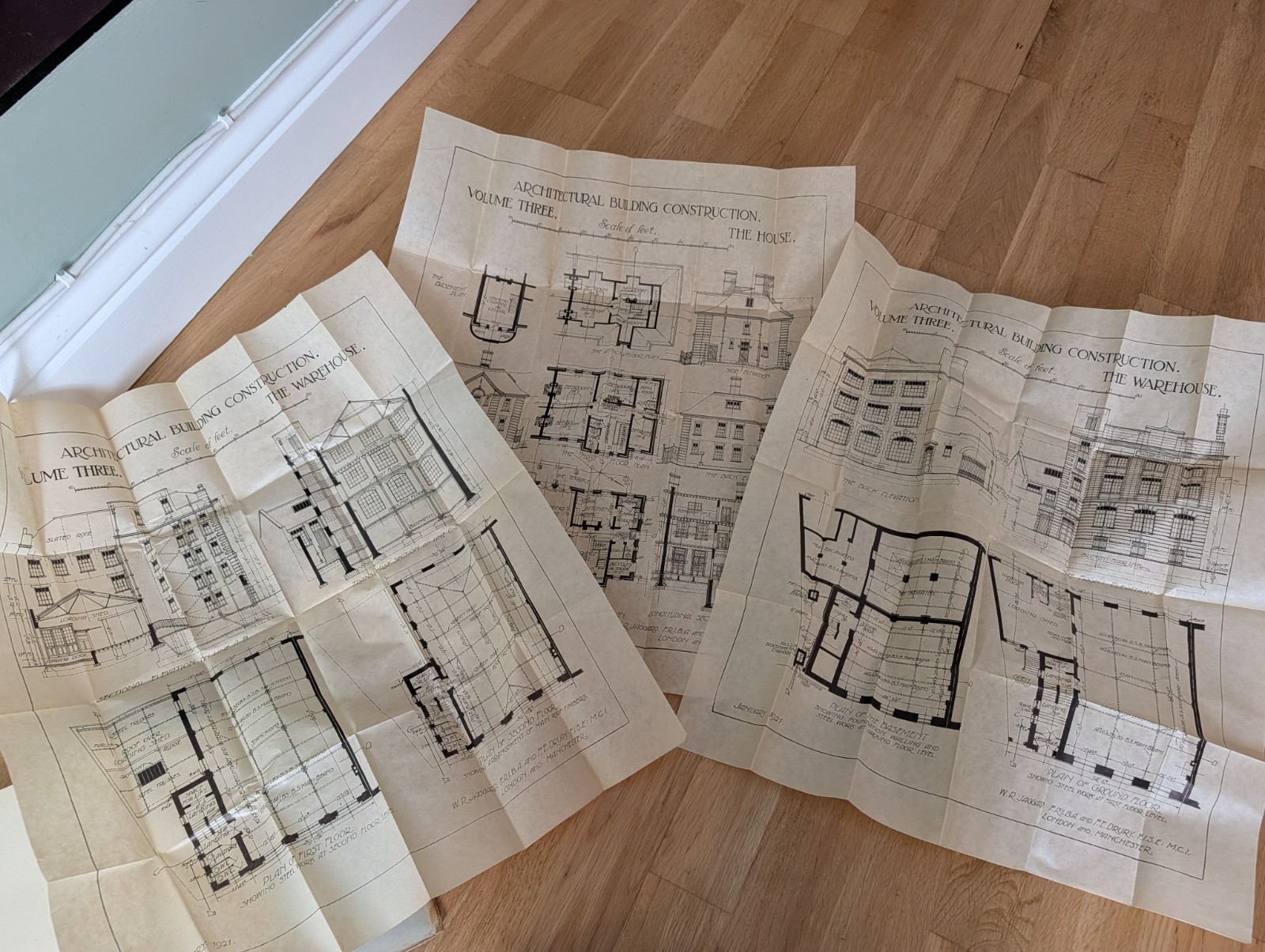 4 Volumes Architectural Building Construction by Jaggard & Drury + 11 Plans H/B