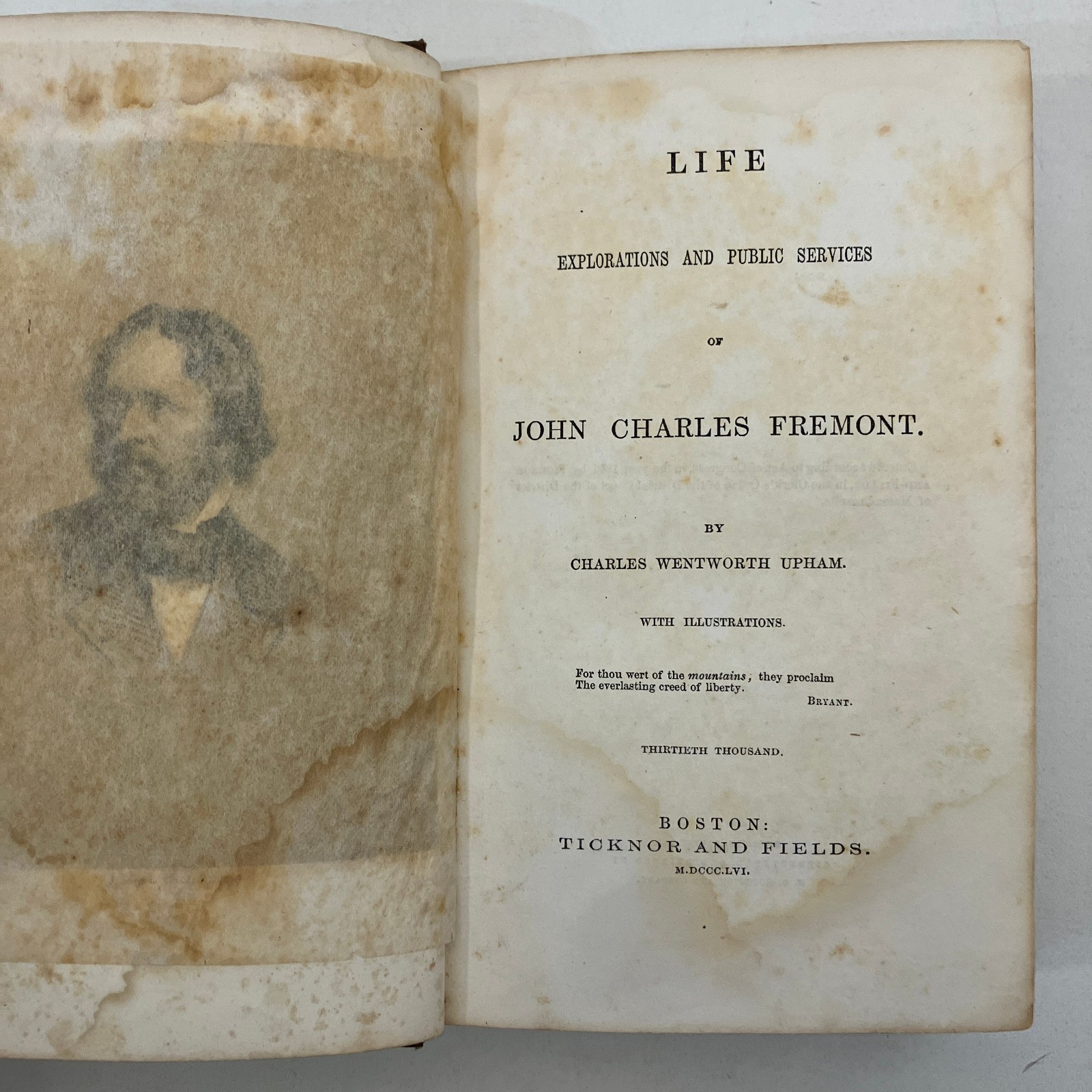 Life Explorations & Public Services John Charles Fremont Antique 1856 Hardcover