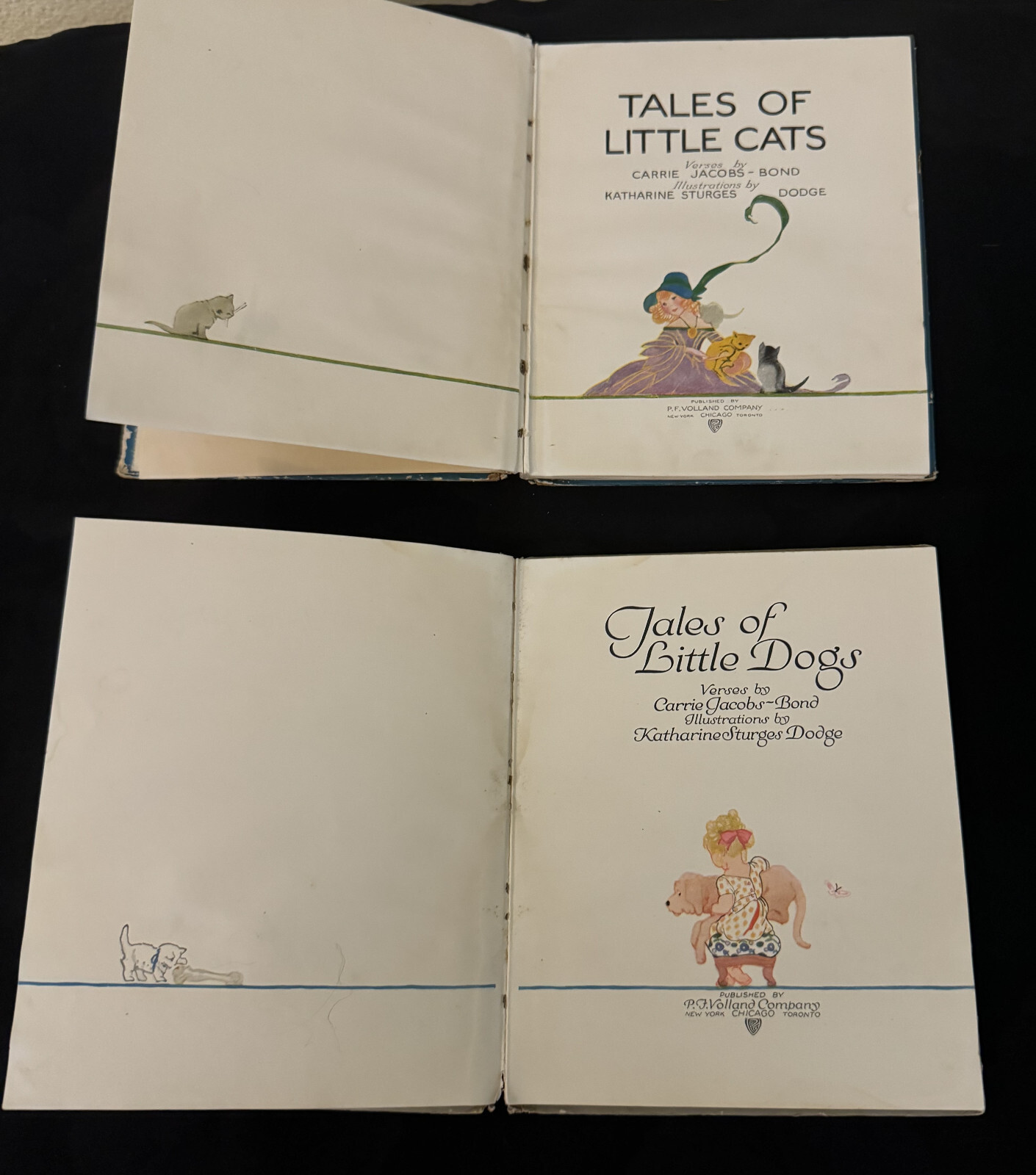 Vtg Tales of Little Dogs and Tales of Little Cats Childrens Books 1918 1921