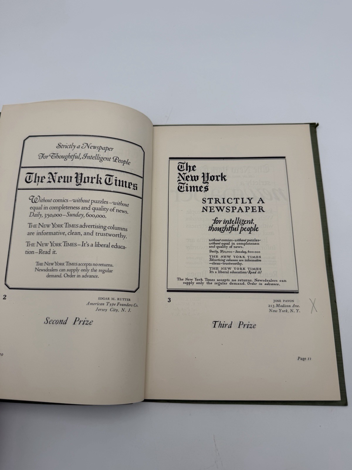 1925 Newspaper Advertising Typography New York Times Printing Design Book