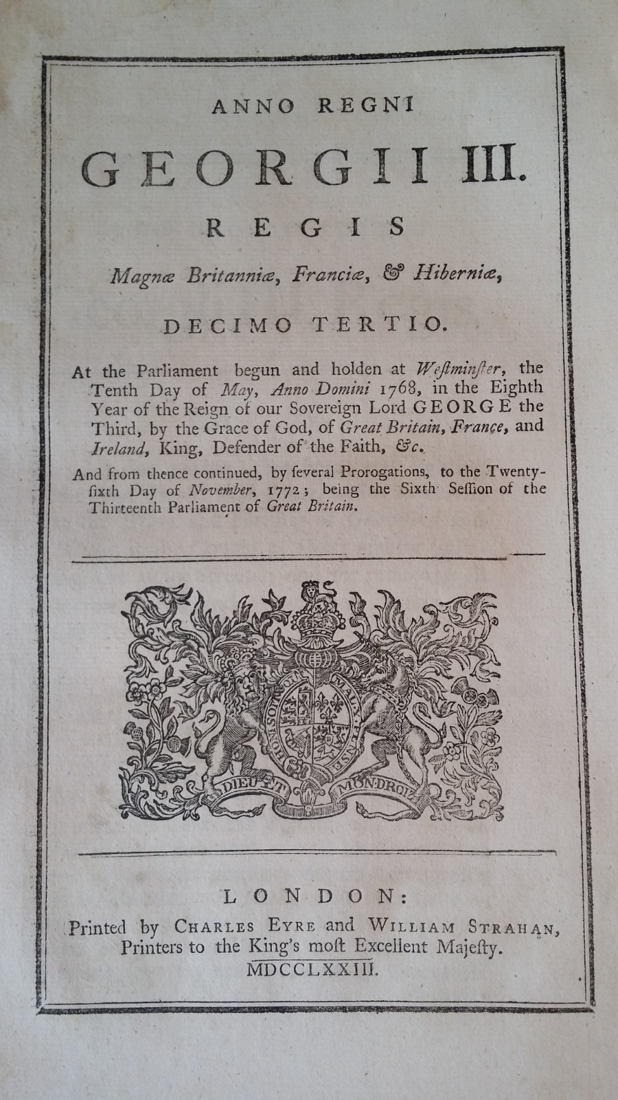 1772 GEORGE III ACT OF PARLIAMENT – PAVING & LIGHTING GRAVESEND & MILTON KENT