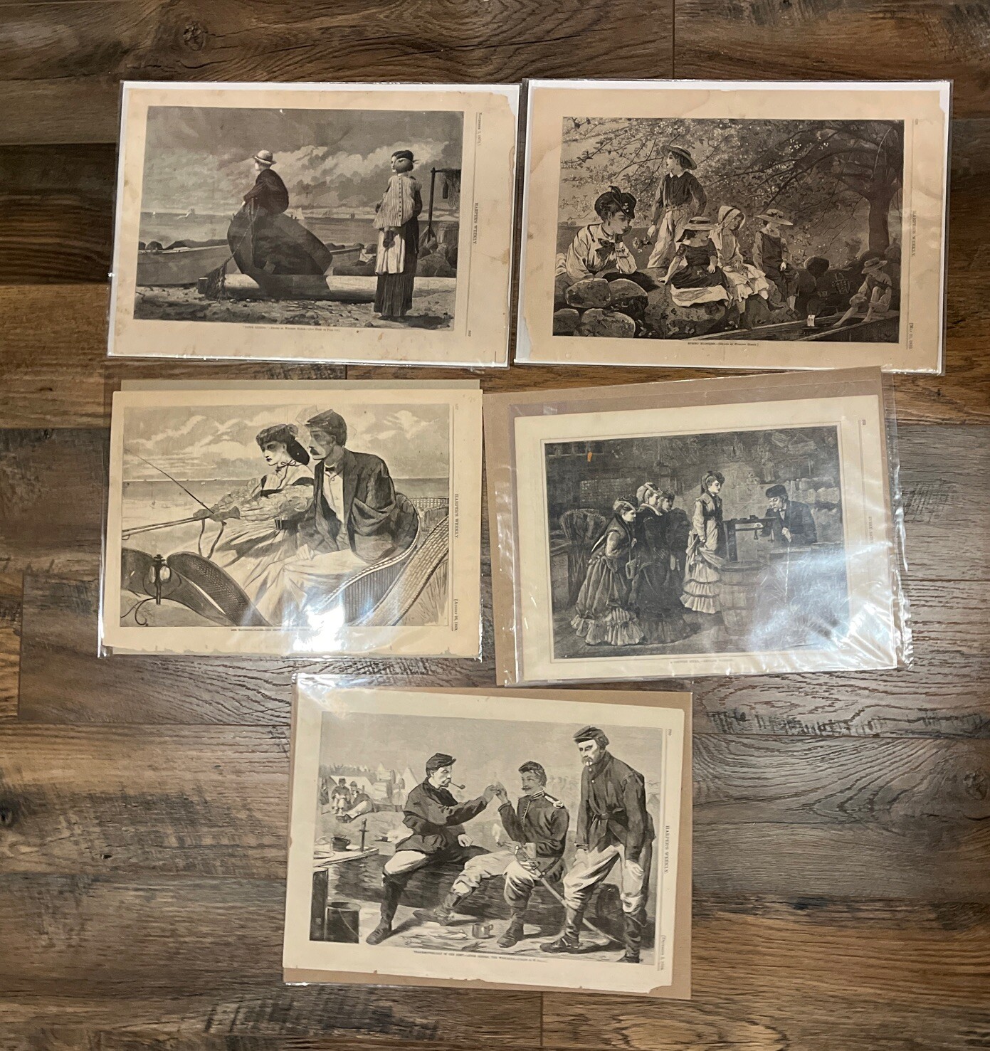Lot Of 5 Winslow Homer Engravings; Harper’s Weekly; Every Saturday