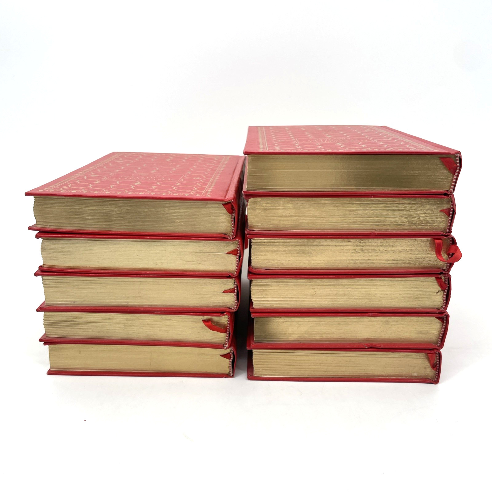 Lot of 11 Masterpieces of Mystery Ellery Queen Red Faux Leather 70s Gold Gilt HC