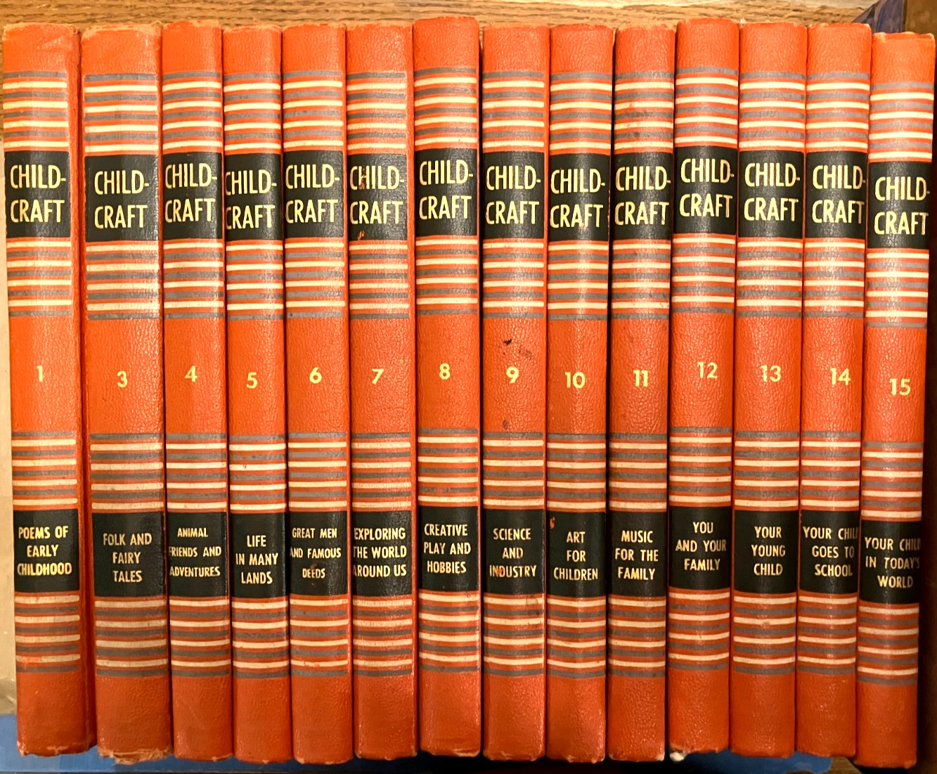 1954 Childcraft Book Set – Incomplete, Missing #2 – (mostly good cond.)