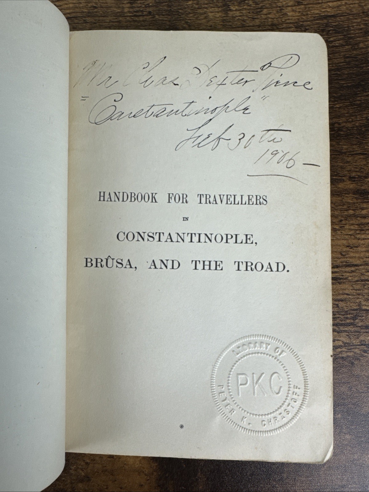 MURRAYS HAND-BOOK FOR CONSTANTINOPLE, BRUSA & THE TROAD 1905~W TRAVEL MANUSCRIPT