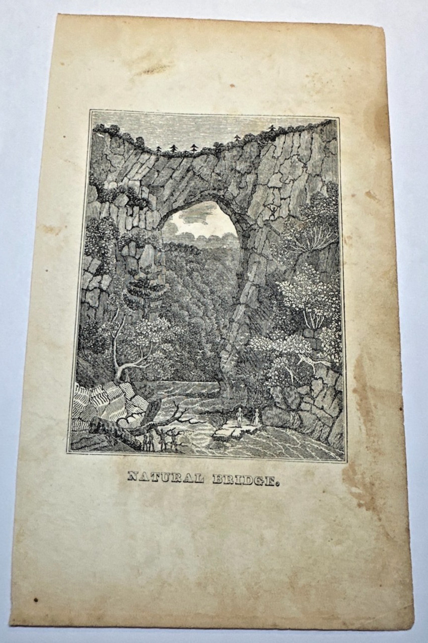 Natural Bridge Virginia 19th Century Engraving American Landscape Picturesque