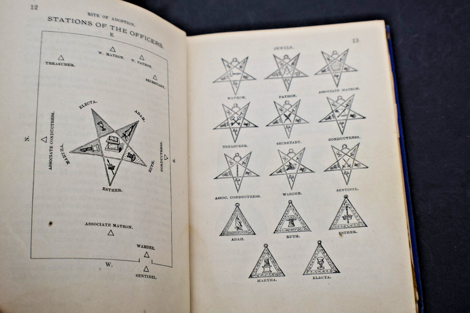 1895 ~ADOPTIVE RITE RITUAL~Eastern Star~ Queen Of The South Book ~Macoy ~Masonic