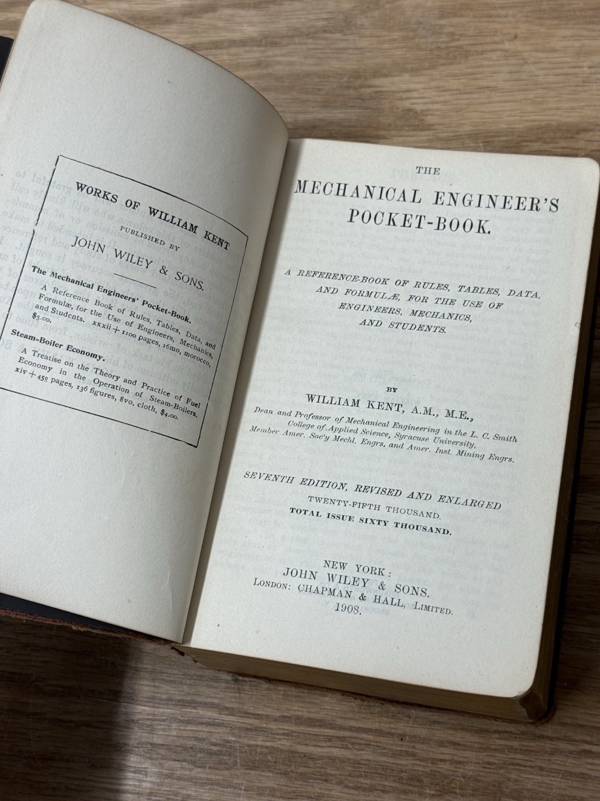 KENT’S Mechanical Engineer’s Pocket-Book by William Kent Wiley 1908