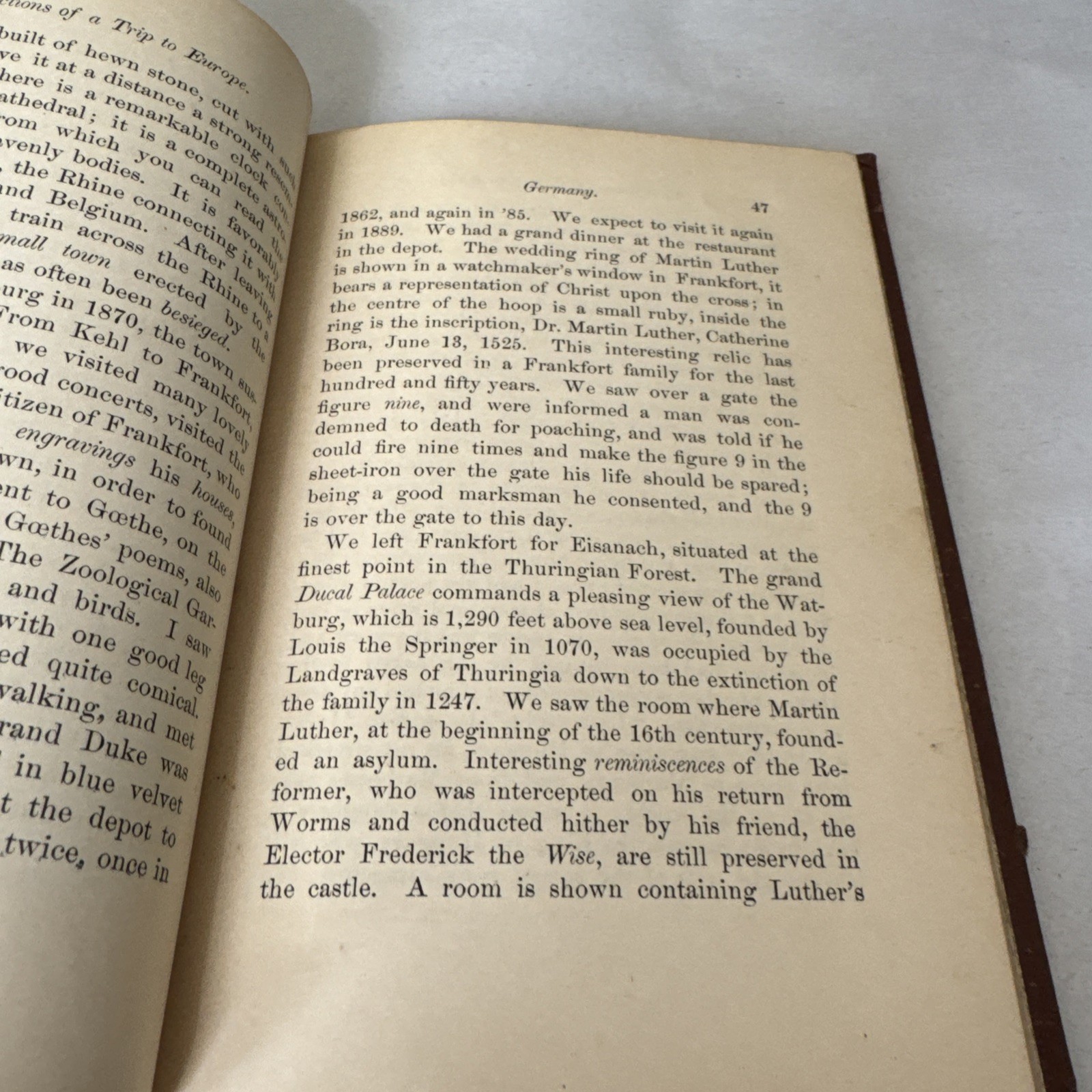 Antique 1887 TRAVELS IN EUROPE England,France & Germany Mrs. Barlosius 1. Edi