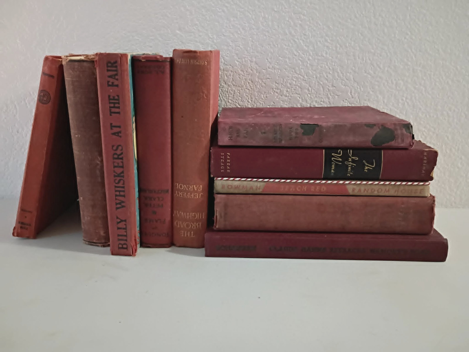 Lot of 10 Red Antique Late 1800’s Hardcover Books Poor Fair Condition