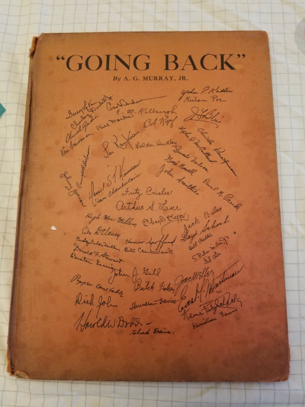 1934 „Going Back“ Princeton University Press NJ, 1st Edition by A G Murray Jr.