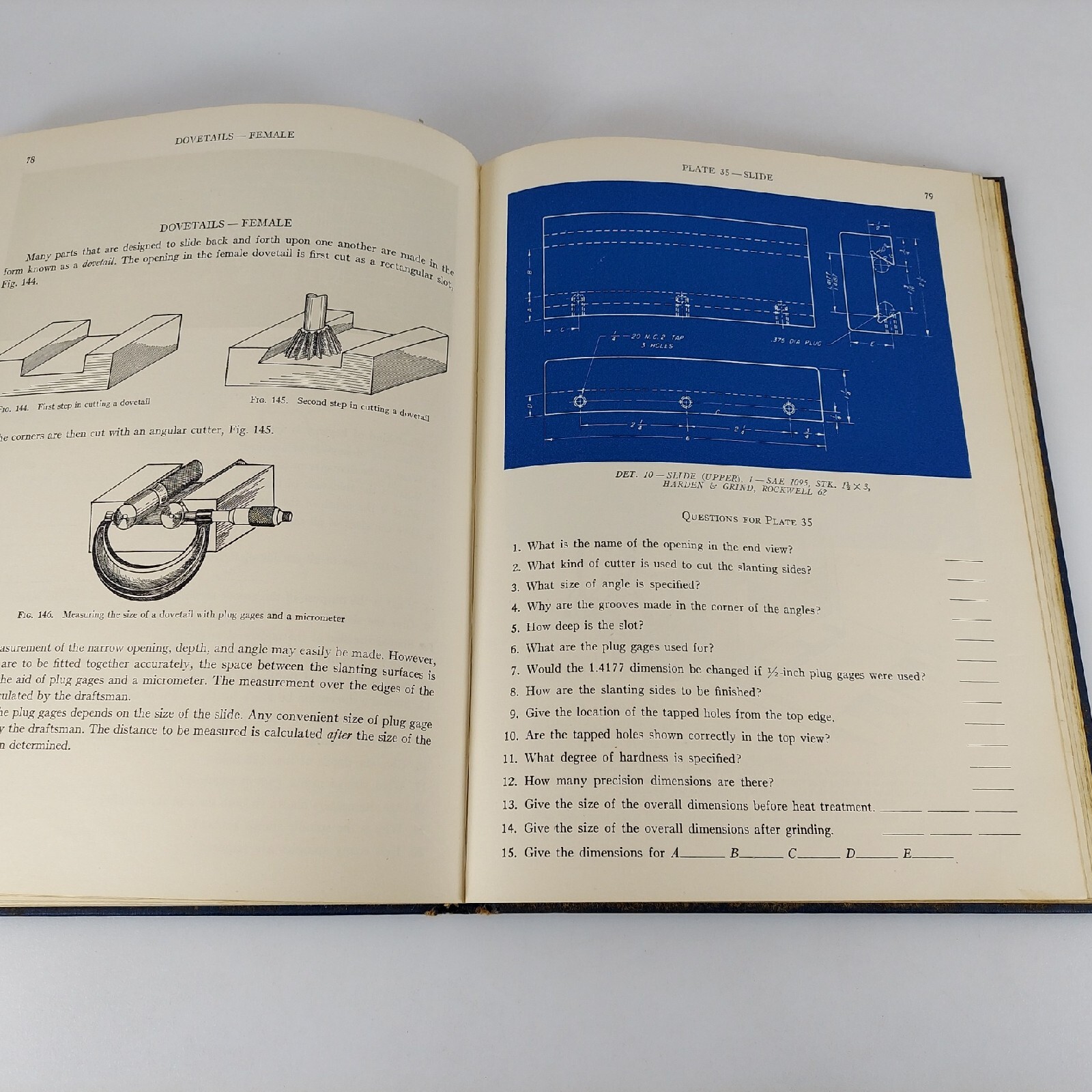 Blueprint Reading Fred Nicholson & Fred Jones 1944 D Van Nostrand Illustrated HC