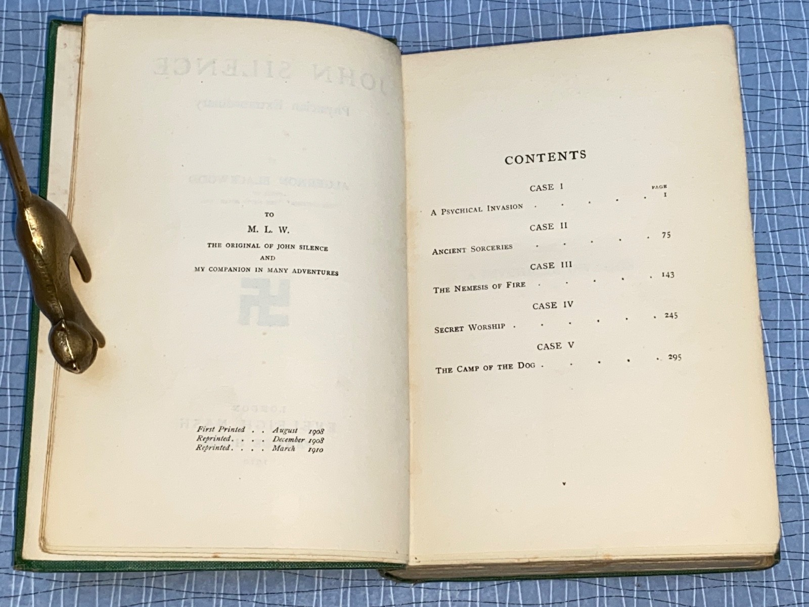 JOHN SILENCE Physician Extraordinary – Algernon Blackwood [Nash 1910 3rd Imp] G+