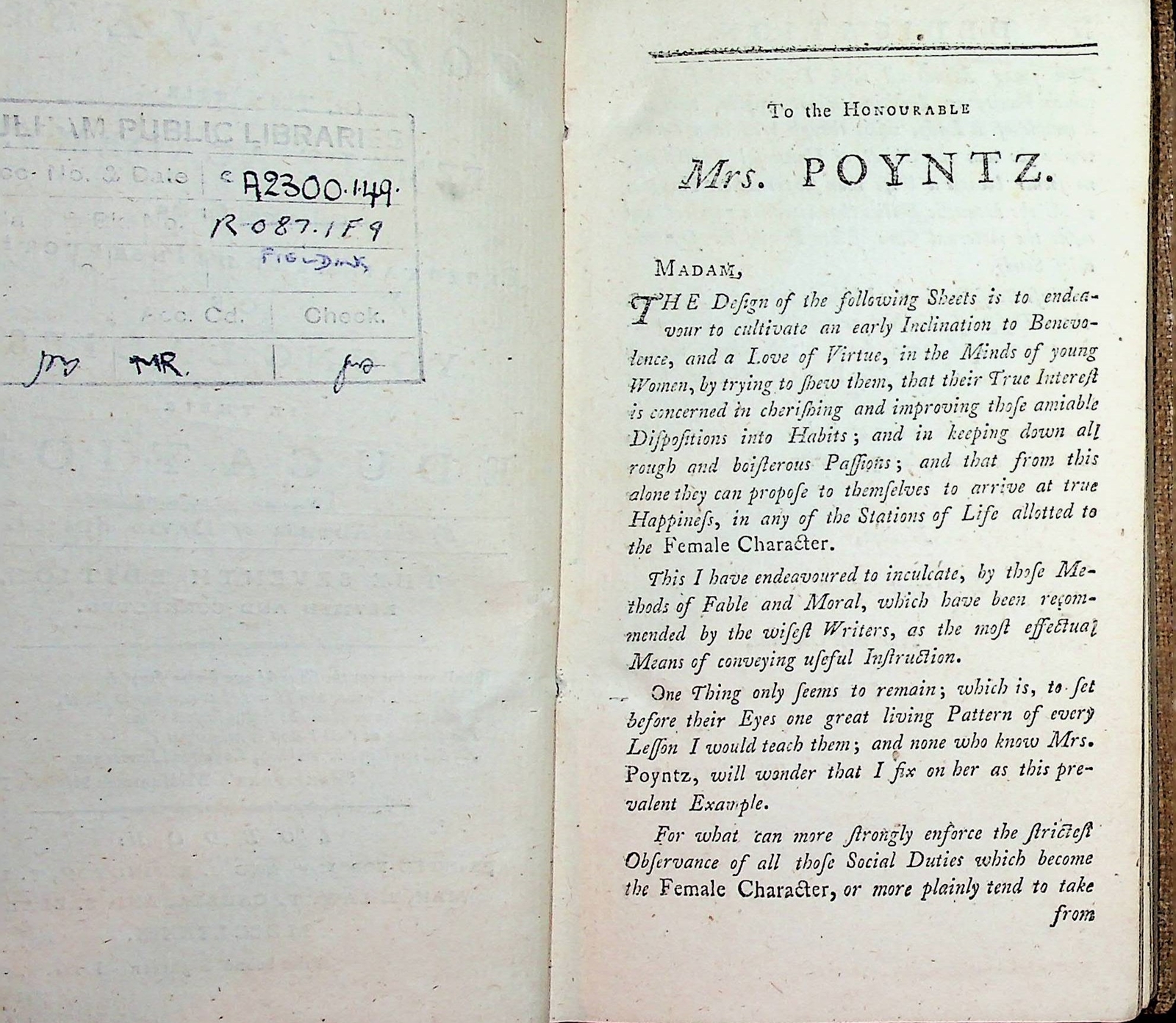 By the Author of David Simple / Governess or The Little Female Academy 1789 7th