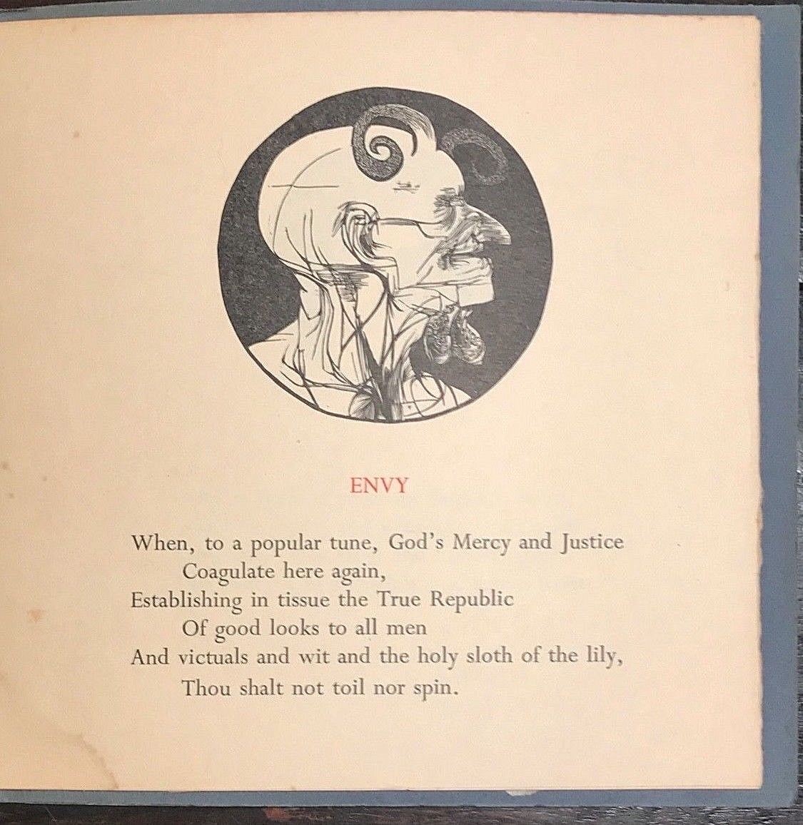 SIGNED – ANTHONY HECHT – THE SEVEN DEADLY SINS – LTD ED Poems 175/300, L. BASKIN