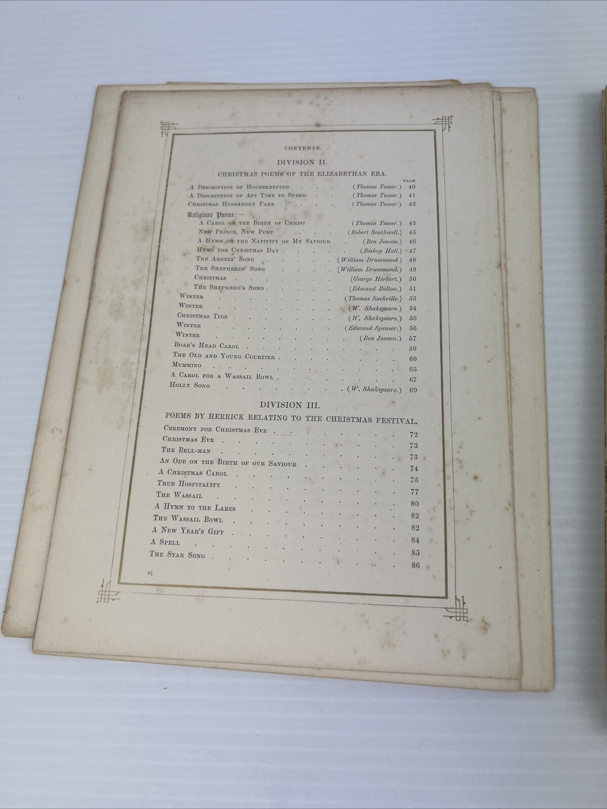 Antique Christmas with the Poets A Collection of Songs Pages Journaling 1855