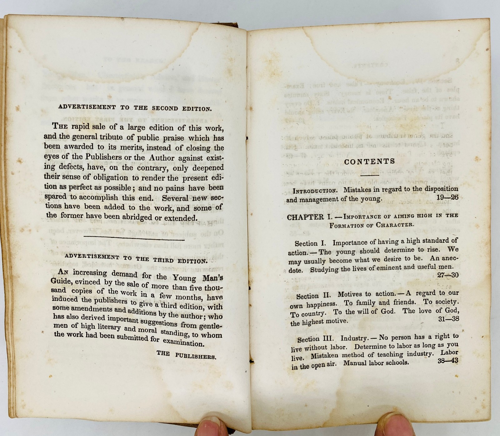 1835 Young Man’s Guide by Alcott Smoking Tobacco Temperance Gambling Licentious