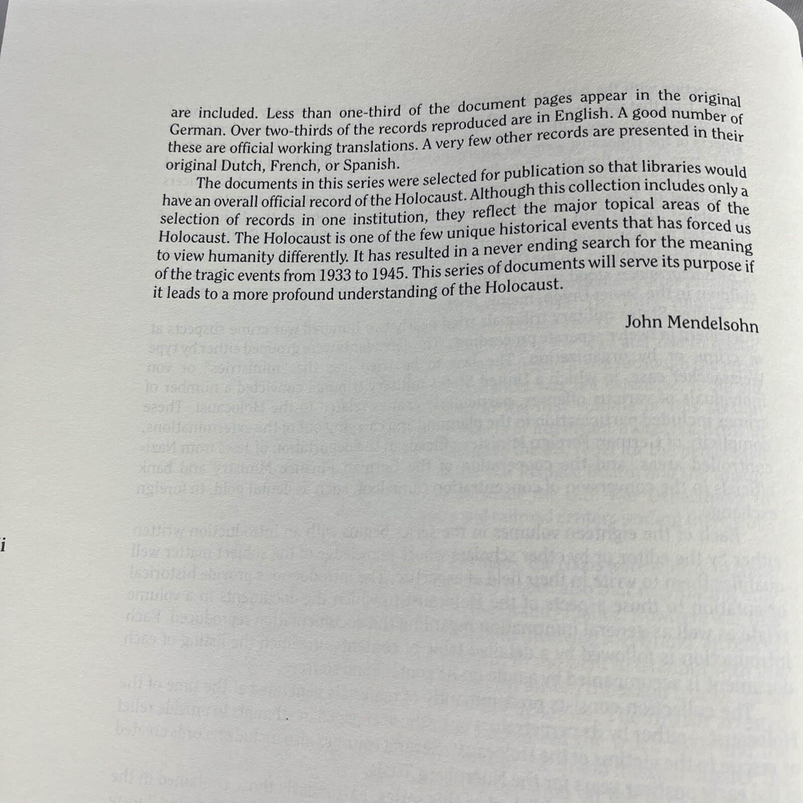 The Holocaust – Selected Documents in Eighteen Volumes – John Mendelsohn – 1982