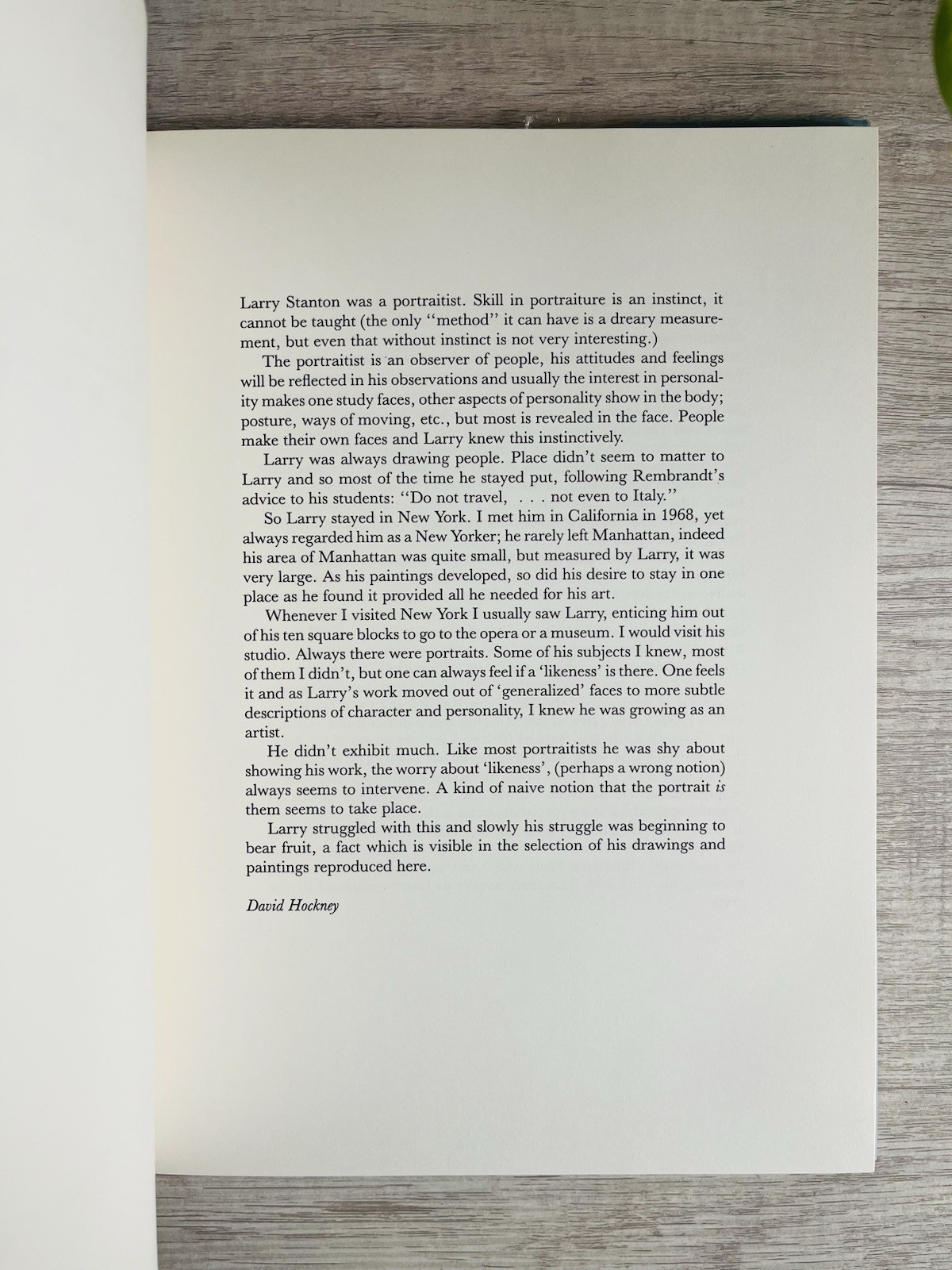 LTD 1ST ED. LARRY STANTON: Painting and Drawing – Text by DAVID HOCKNEY, etc.