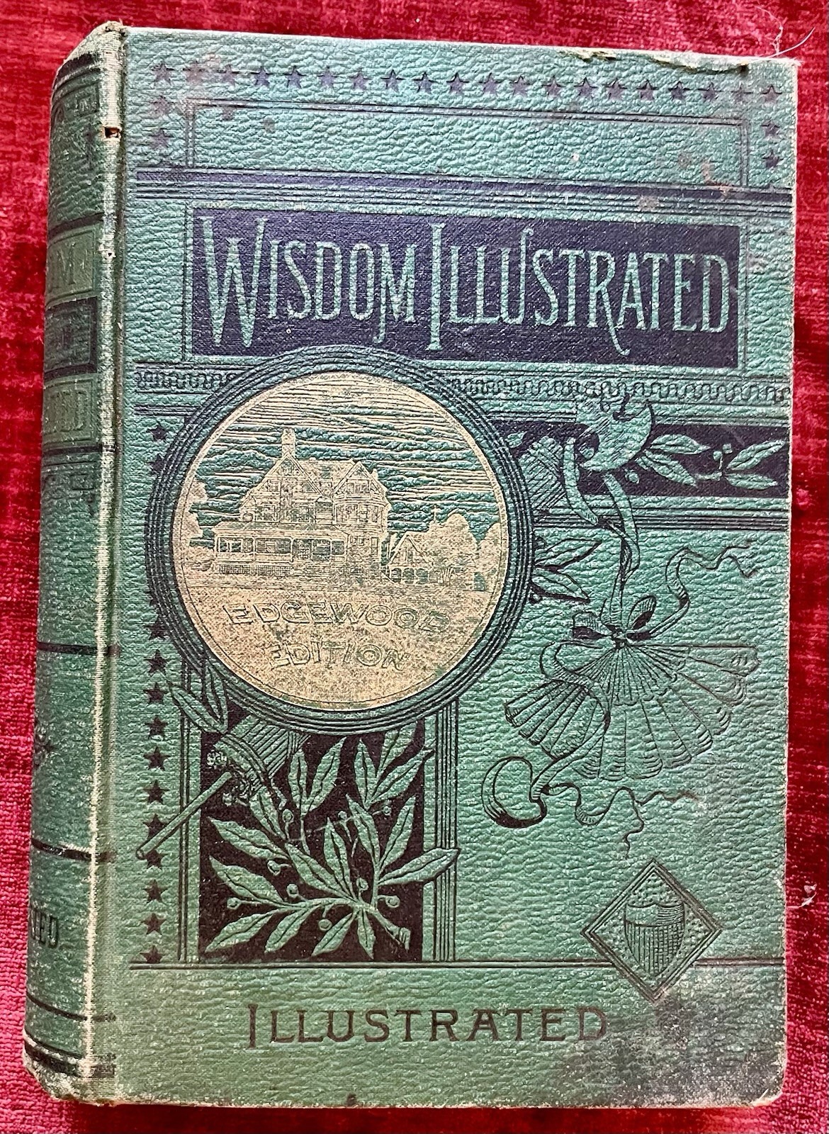 Vtg 1888 Antique Book Wisdom Illustrated John Warner Barber Religious Proverbs