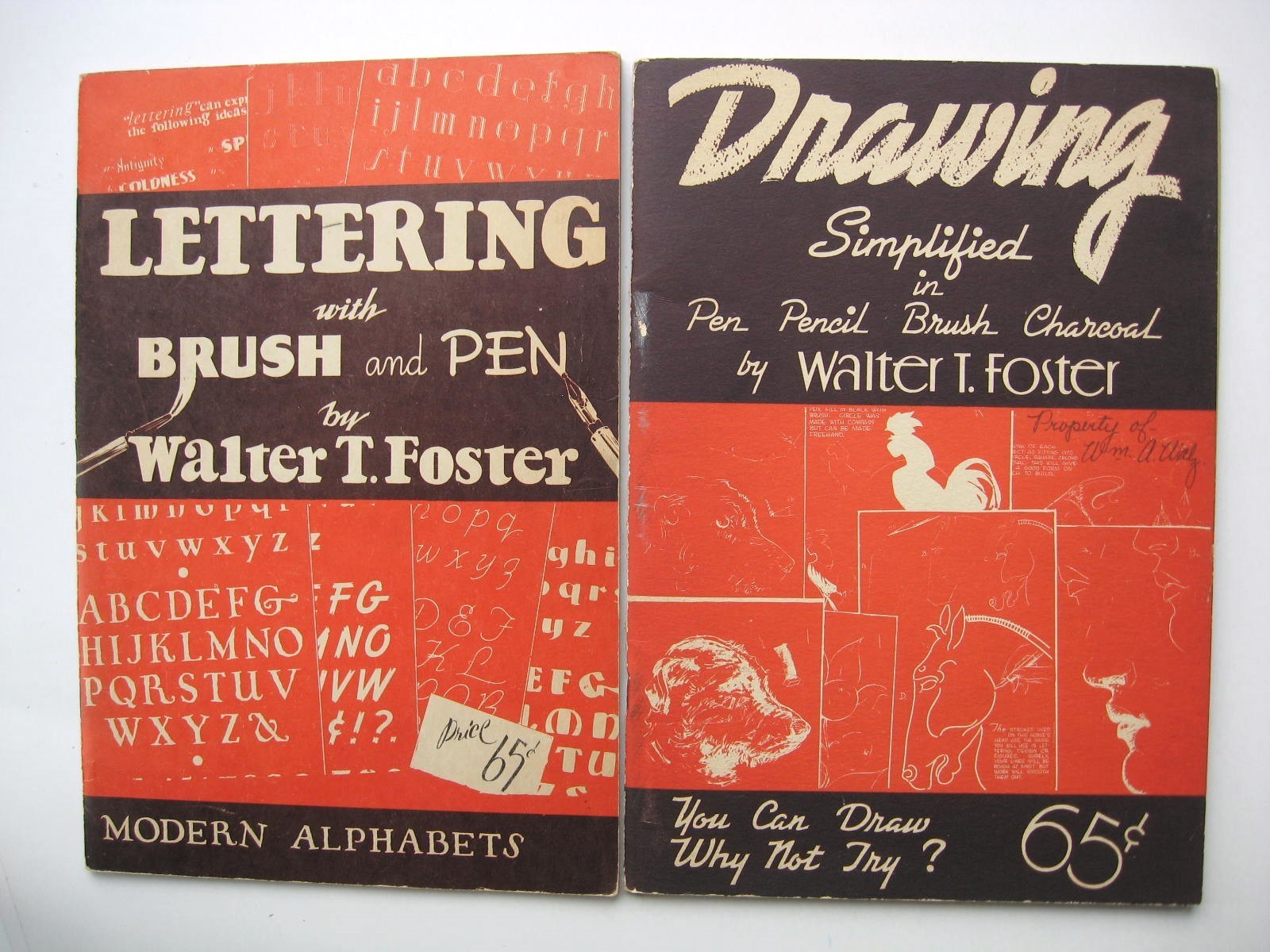 LETTERING WITH BRUSH & PEN / DRAWING Simplified ~ Walter T. Foster PB – AA1