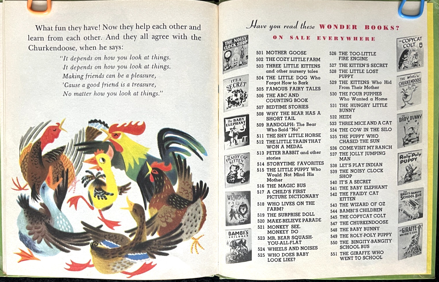 THE CHURKENDOOSE ~ vintage children’s Wonder Book, original 32-page 1st ed. VG