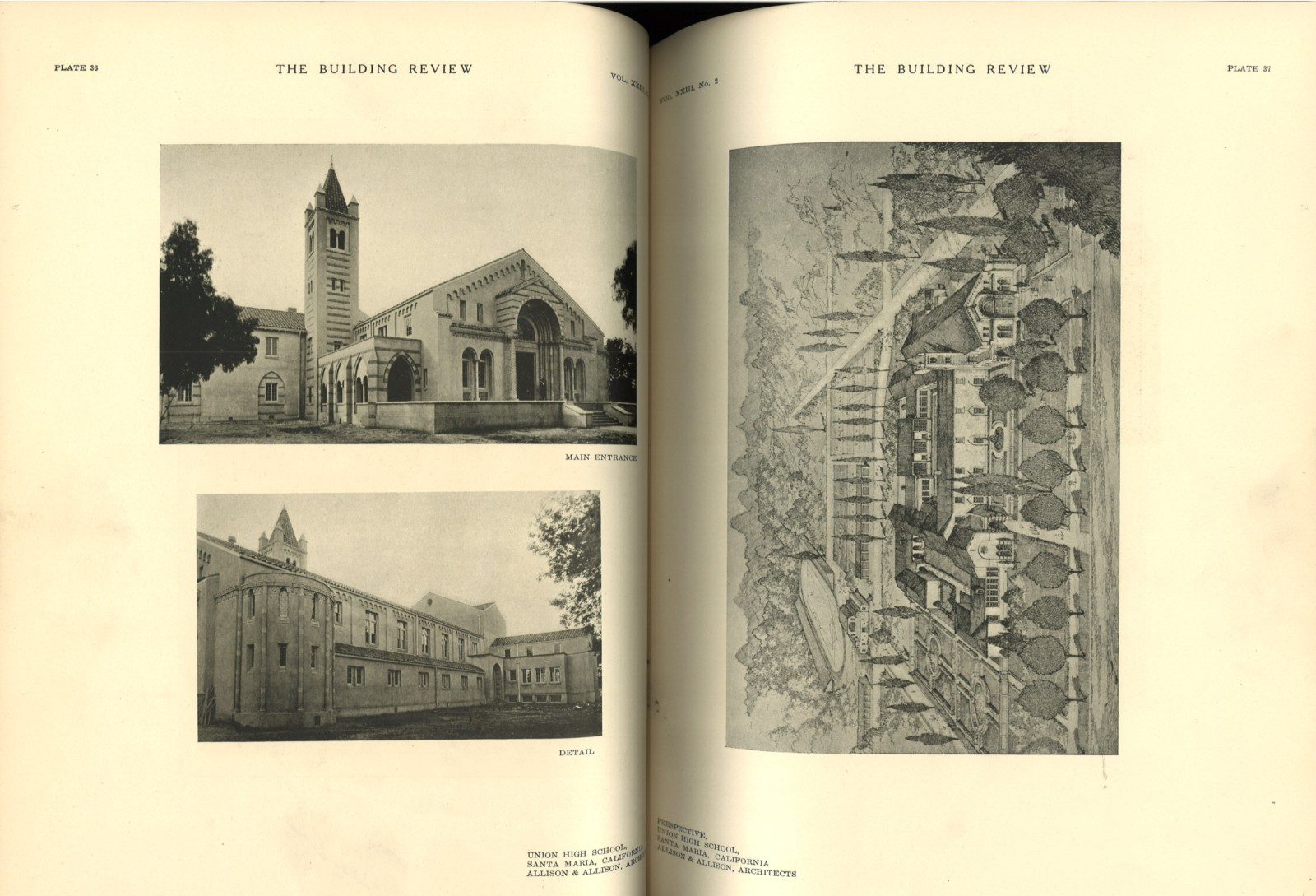 The Work of ALLISON & ALLISON Architects The Building Review 1923 Los Angeles CA